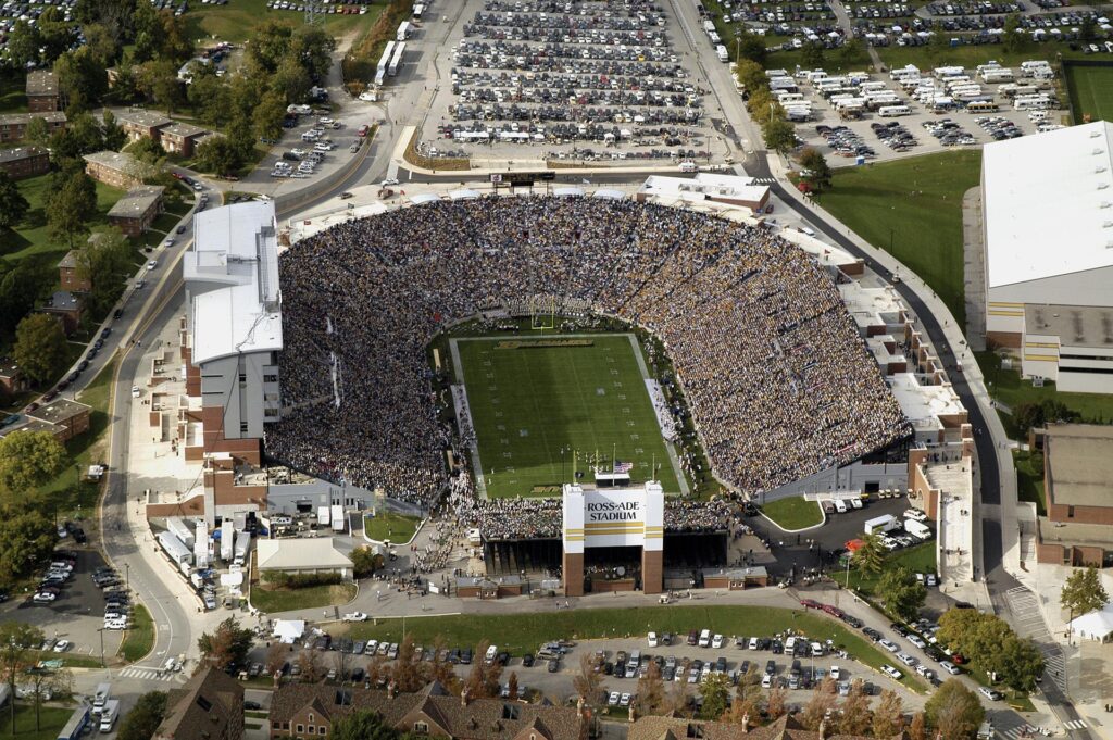 Aerial shot of Ross-Ade stadium