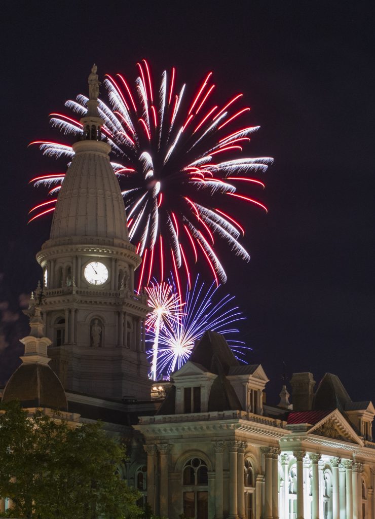 Fireworks at the Tippecanoe County Courthouse